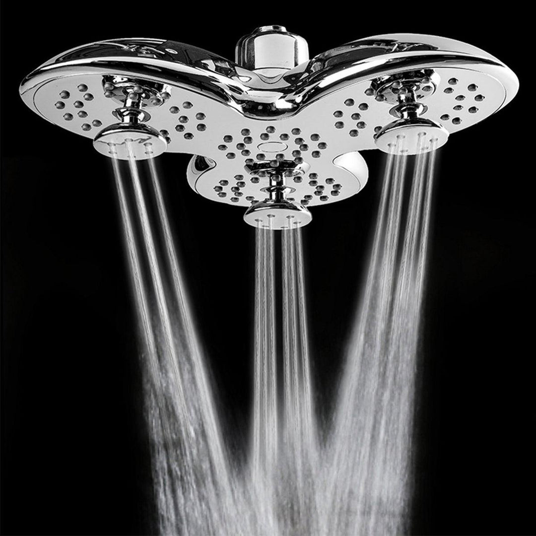 106 Nozzles Angle Adjustable Waterfall Rainfall Shower Heads Chrome Plated Trident Shape Shower Head - MRSLM