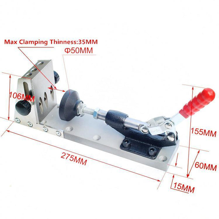 Pockethole Jig Woodworking Kit Portable Hole Jig Joinery System w/Drilling Bit - MRSLM