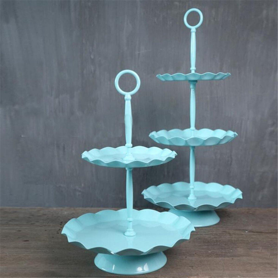 2 / 3 Ters Blue Cake Holder Cupcake Stand Birthday Wedding Party Display Holder Decorations - MRSLM