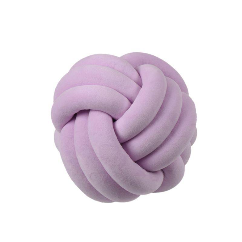 Knotted Plush Ball Design Round Throw Pillow - MRSLM