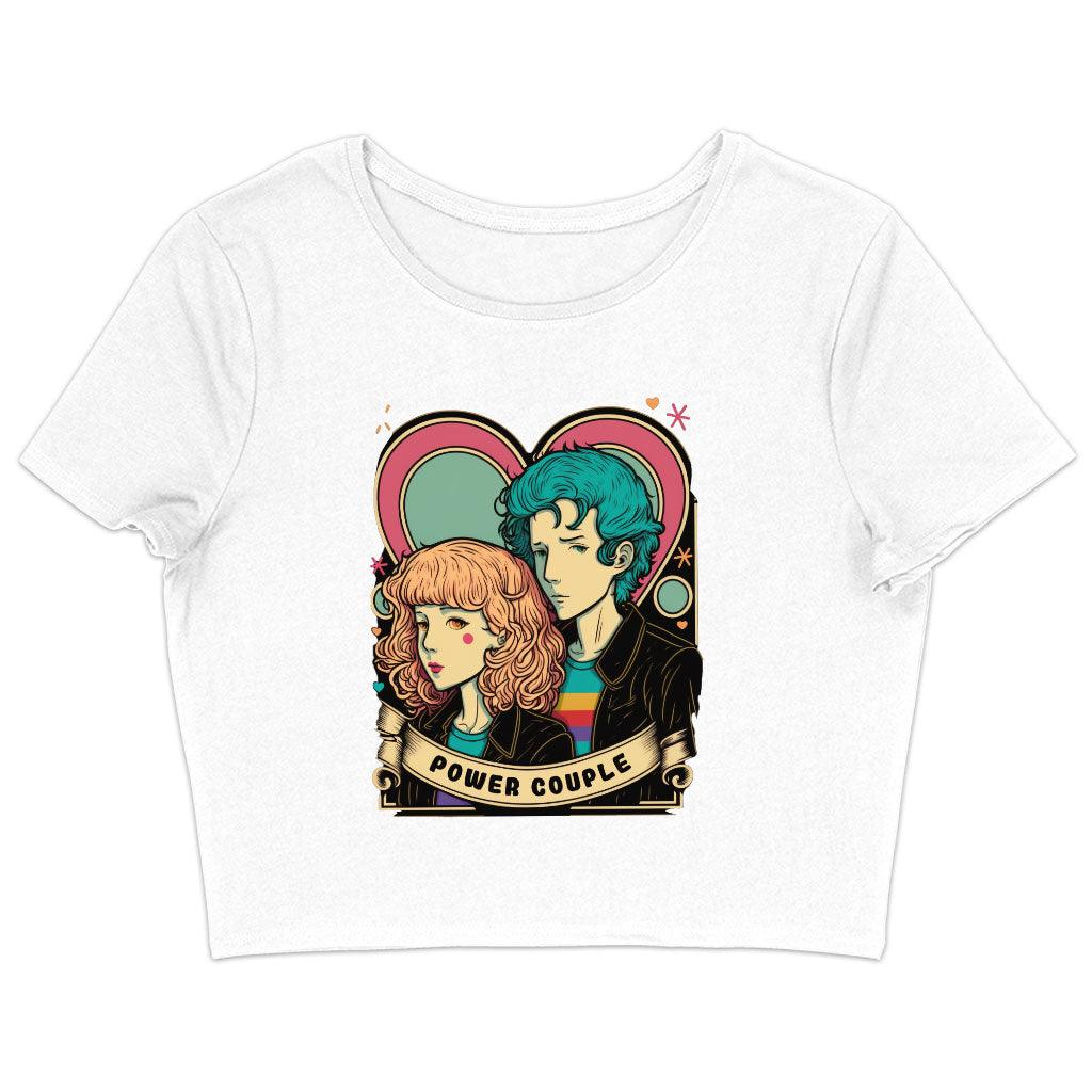 Power Couple Women's Cropped T-Shirt - Love Crop Top - Art Cropped Tee - MRSLM