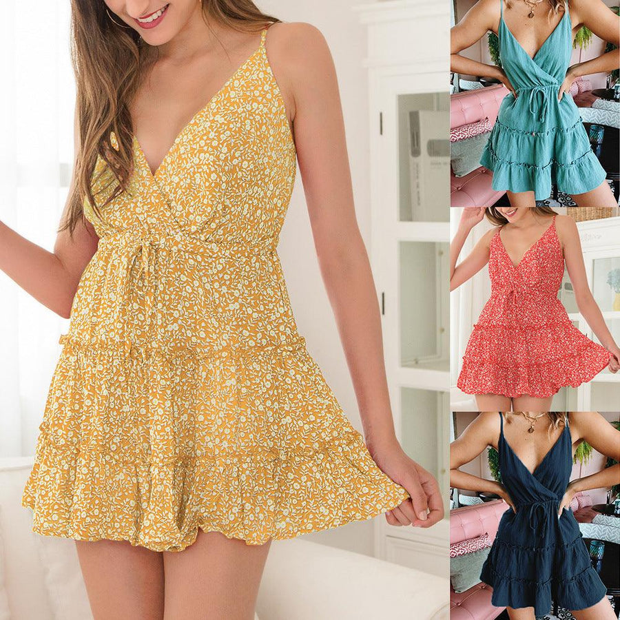 European and American sexy floral dress - MRSLM