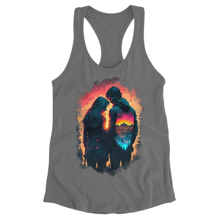 Nature Print Racerback Tank - Couple Tank - Art Workout Tank - MRSLM