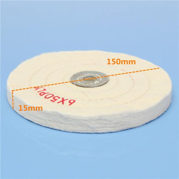 6 Inch Round Felt Wool 1/2inch Arbor Buffer Polisher Buffing Polishing Wheel - MRSLM