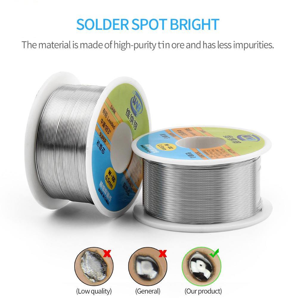 WNB 90g 63/37 Rosin Core Tin Lead 183℃ Melt Silver Solder Wire Welding Flux 2.0% Iron Cable Reel 0.3mm 0.4mm 0.5mm 0.6mm 0.8mm - MRSLM