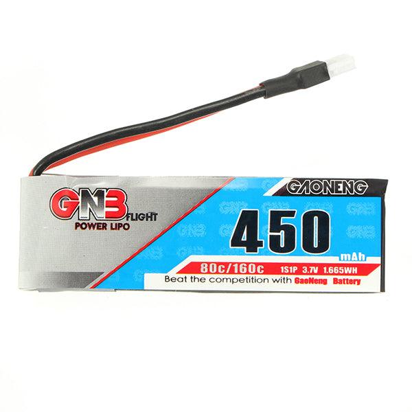 2PCS Gaoneng GNB 3.7V 450mAh 1S 80/160C Lipo Battery With White Plug - MRSLM