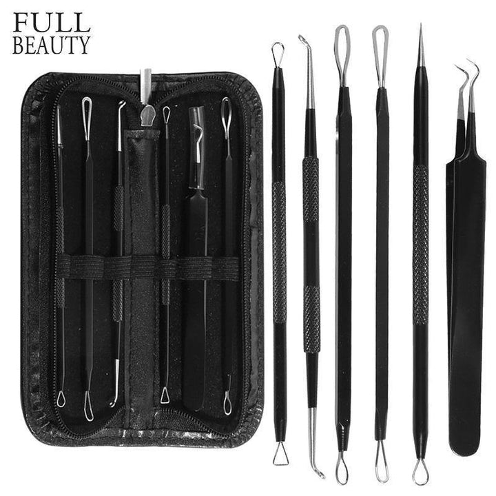 6Pcs Acne Needle To Blackhead Acne Remover Nail Jewelry Tweezers Clip Tool Set - MRSLM