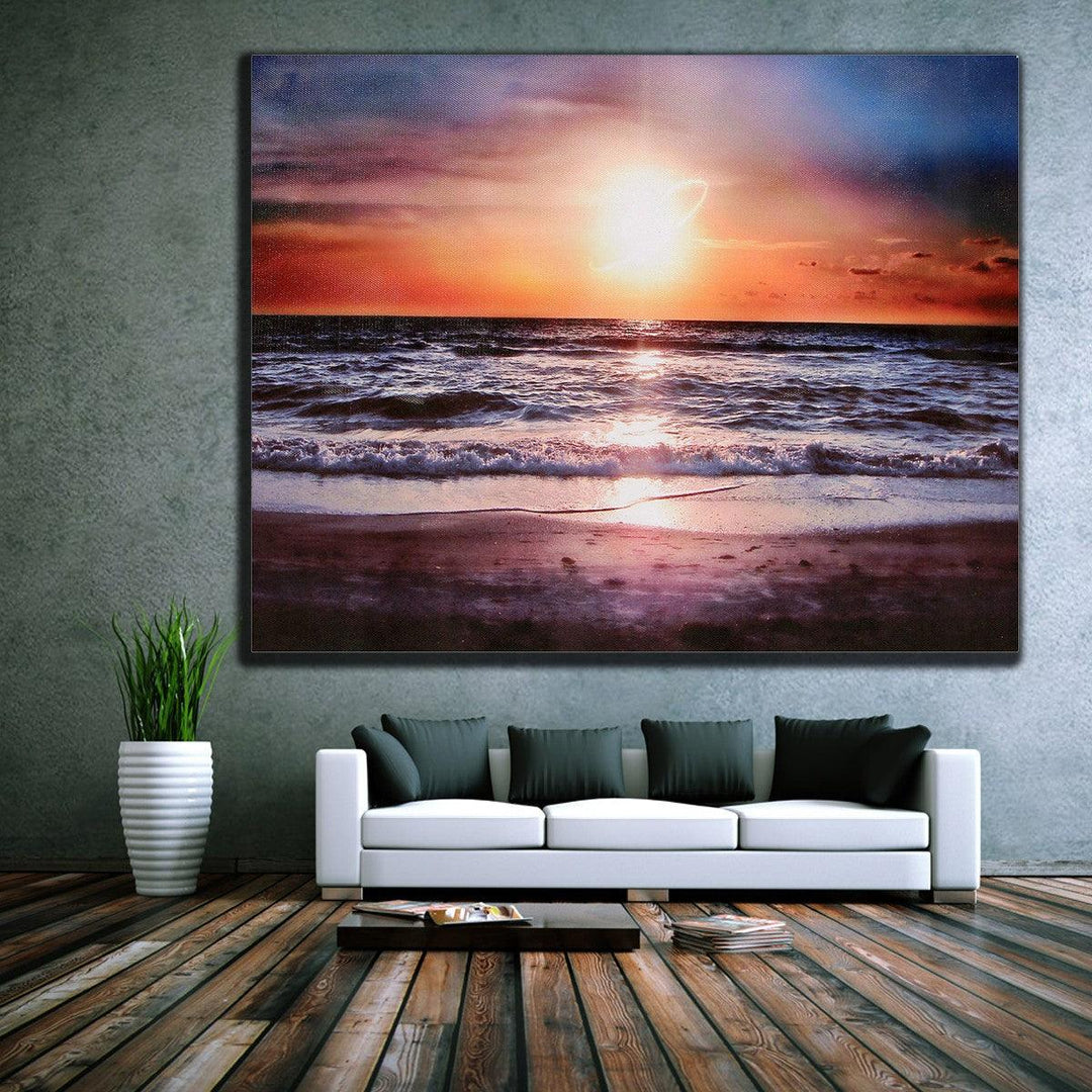 30*40 cm Sunset Beach Sofa Canvas Painting Wall Hanging Picture Canvas Home Office Wall Decoration no Frame - MRSLM