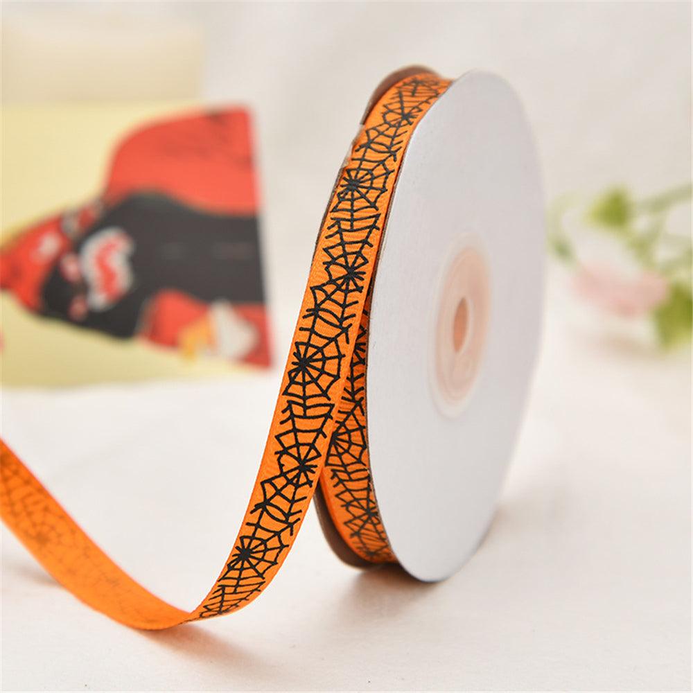 25 Yards 1cm Halloween Grosgrain Ribbon Printed Ribbons Polyester Ribbon For Wedding Christmas Decoration DIY Handmade - MRSLM