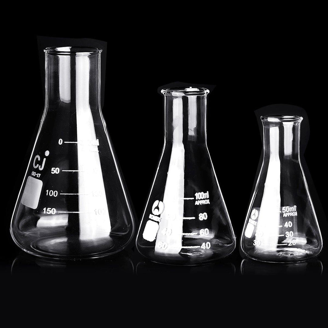 50/100/150/250m Flat Bottom Conical Glass Flask - MRSLM