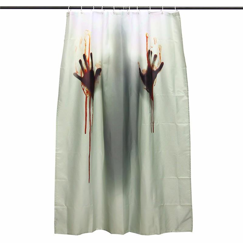 Halloween Horror Blood Bath Polyester Shower Curtain Bathroom Decor with 12 Hooks - MRSLM