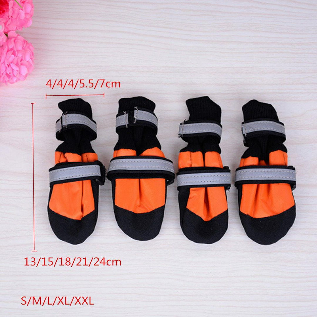 4Pcs Pet Dog Rain Snow Boots Warm Shoe Anti-slip Footwear Sock Waterproof Shoe Covers - MRSLM