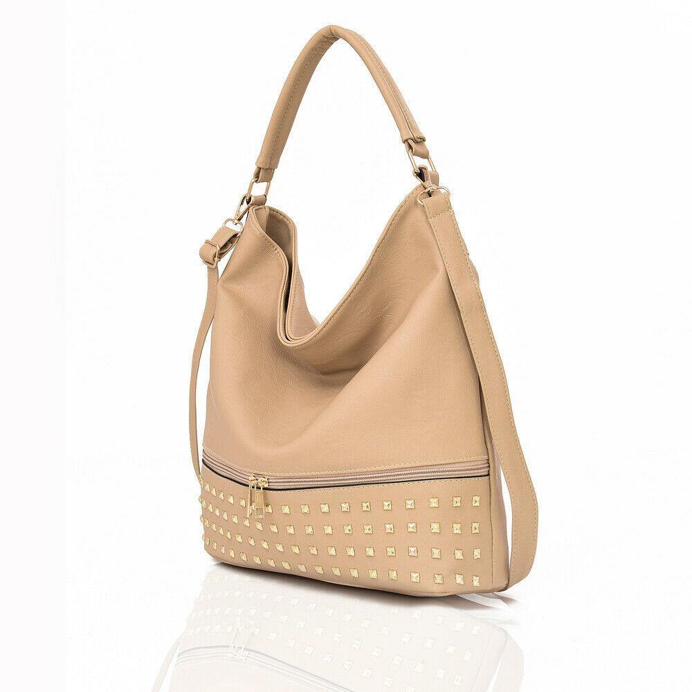 Adette Stud Slouch Shopper and Handbag - MRSLM