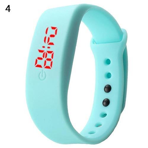 Women Men Silicone Band Strap Digital LED Display Bracelet Wrist Sports Watch - MRSLM