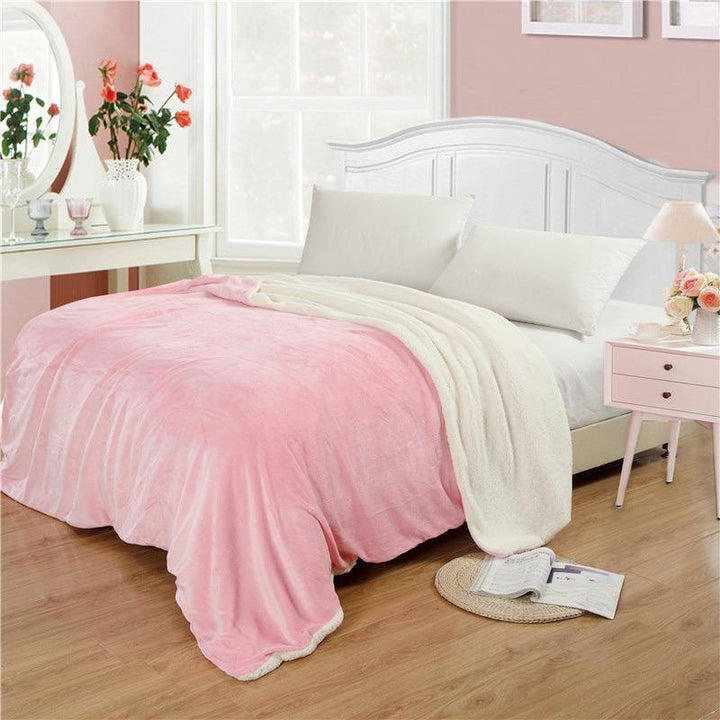 Soft Warm Plush Lamb Fleece Blankets Throw Rug Coral Flannel Throws Napping Blankets Bedding - MRSLM