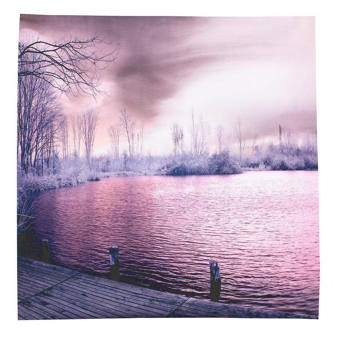 3Pcs Canvas Print Paintings Purple Lake Landscape Oil Painting Wall Decorative Printing Art Picture Frameless Home Office Decoration - MRSLM