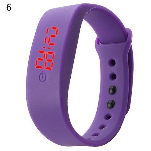 Women Men Silicone Band Strap Digital LED Display Bracelet Wrist Sports Watch - MRSLM