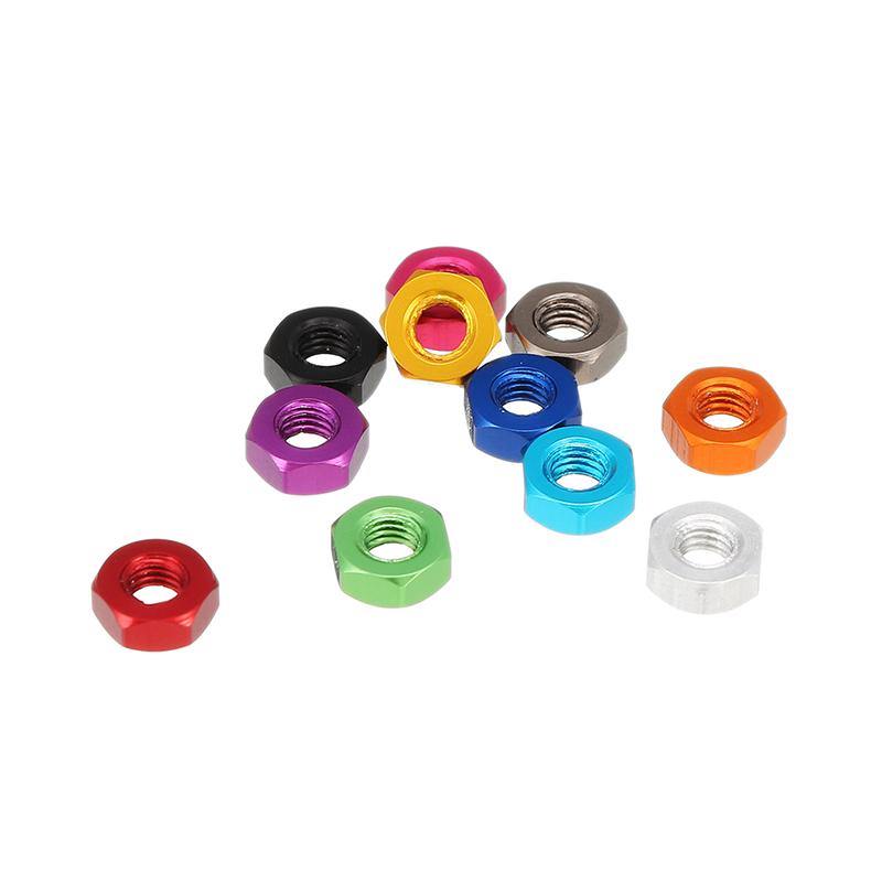 Suleve™ M3AN9 10pcs M3 Aluminum Alloy Hexagonal Hex Nut Lock Nut Multicolor - MRSLM