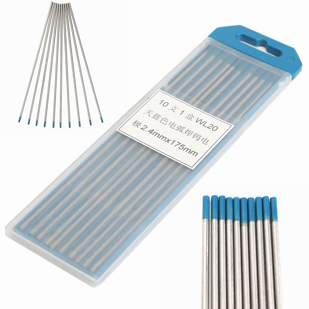 10Pcs Tungsten 2 Percent Lanthanated Blue Tip TIG Electrodes WL20 Welding Rods - MRSLM