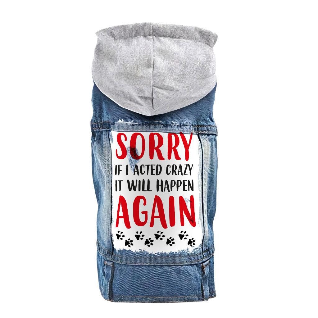 Acted Crazy Dog Denim Jacket - Funny Dog Denim Coat - Colorful Dog Clothing - MRSLM