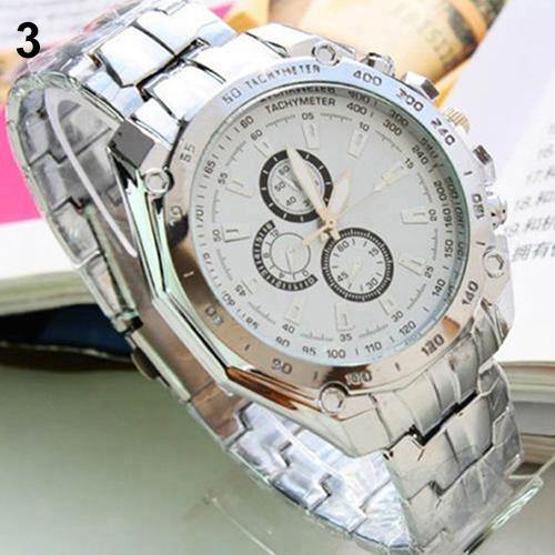 Fashion Men Stainless Steel Quartz Analog Sport Wrist Watch Father's Day Gift - MRSLM