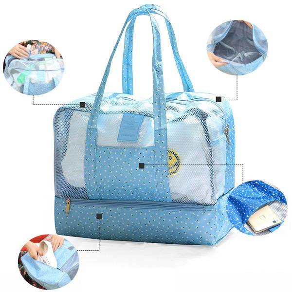 Honana HN-TB06 Dry Wet Depart Bag Travel Waterproof Swimming Bag Beach Organizer Tote Storage Bag - MRSLM