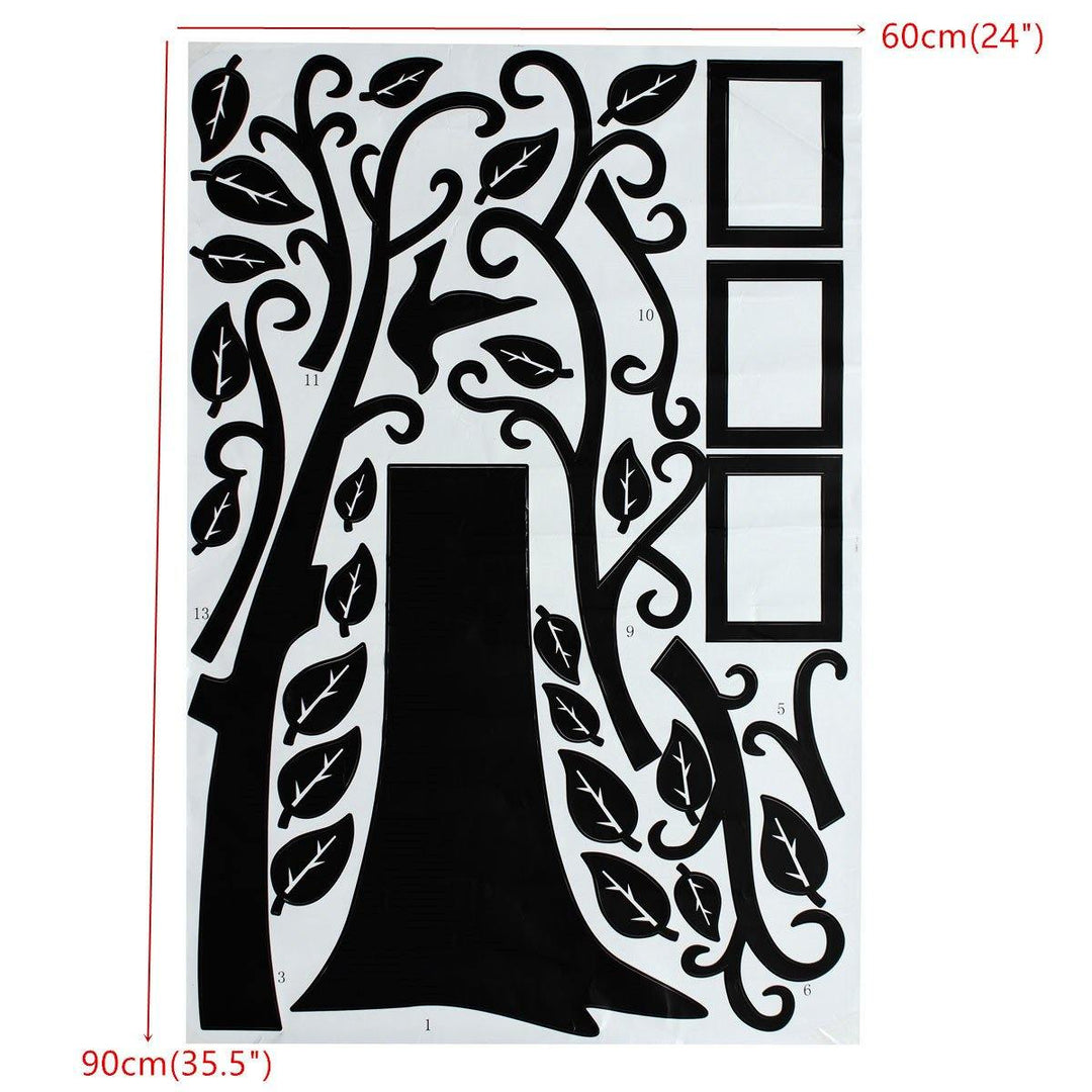 2.5M Removable Memory Tree Picture Frames Wallpaper Photo Wall Stickers Decor Bird Room Wall Black - MRSLM