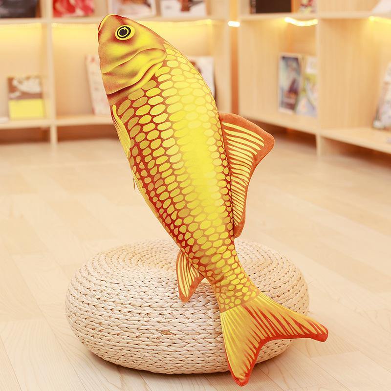 KC Taisho Showa Red White Gibel Carp Golden Koi Fish Stuffed Plush Toy Cotton Goldfish Cushion - MRSLM