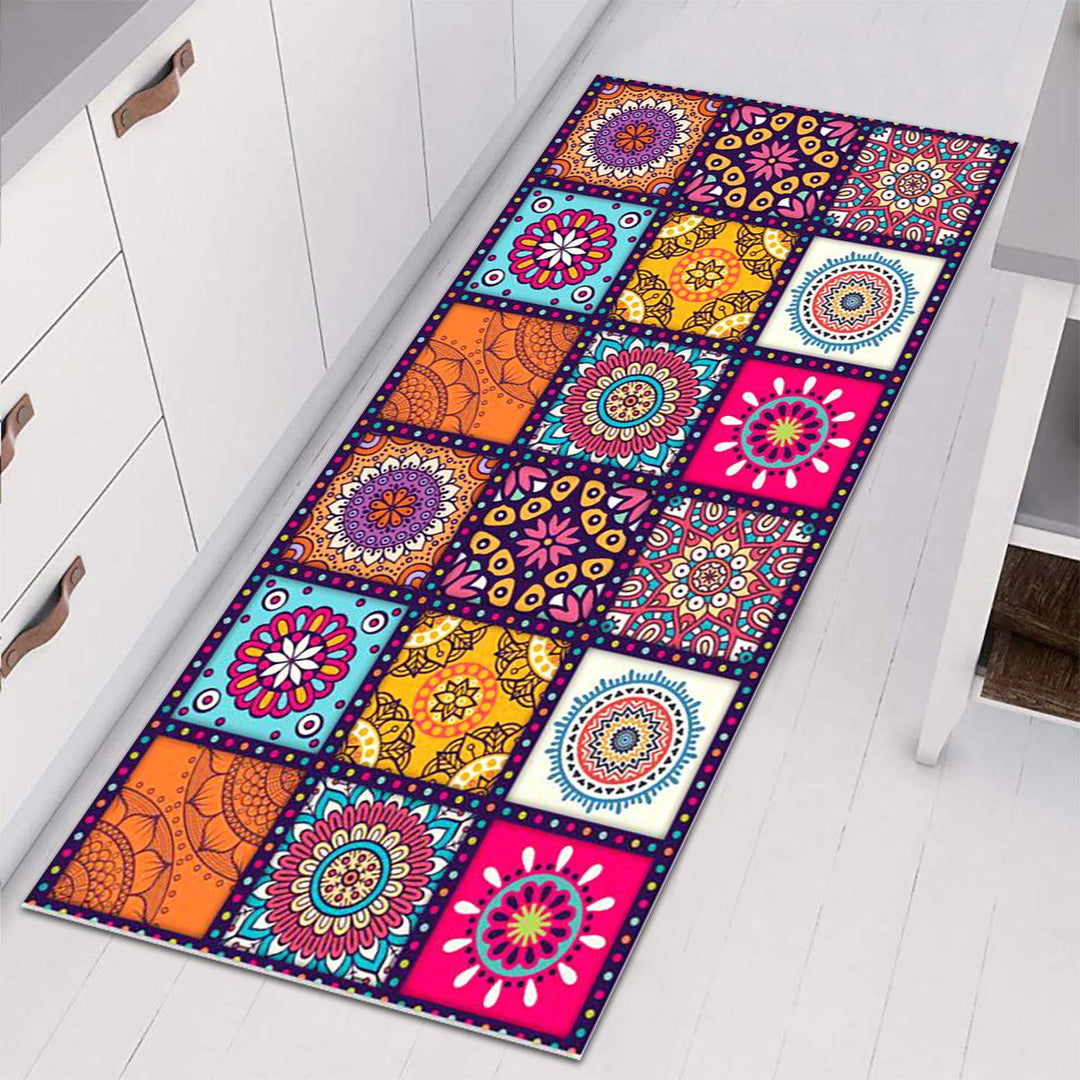 Floor Mat Rugs Non-slip Kitchen Home Bathroom Door Entrance Carpet Bohemian 40*60CM/60*90CM/60*180CM - MRSLM