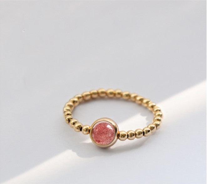 Crystal strawberry crystal transfer bead ring - MRSLM