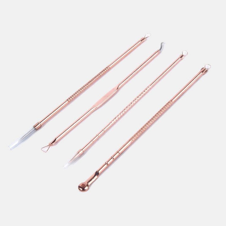 Acne Needle Set Blackhead Tools Rose Gold Acne Needle Acne Needle Beauty Needle Set of 4 - MRSLM