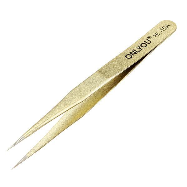 6Pcs BGA Precision Golden Sanding ESD Tweezers Set Stainless Steel Anti-static Tweezers Repair Tool - MRSLM