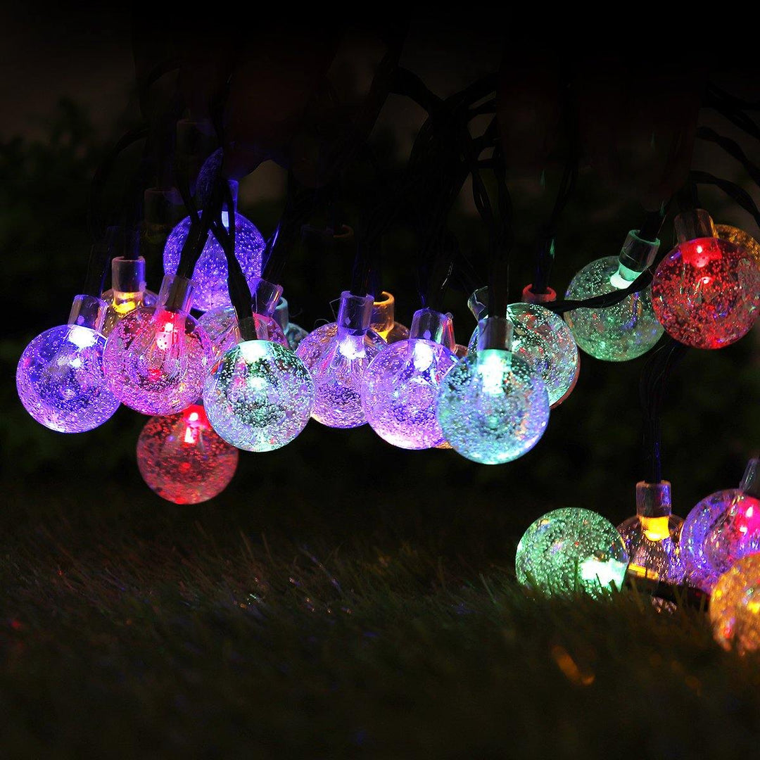 Solar Powered 12M 100 LED Crystal Ball String Fairy Light for Garden Christmas Outdoor Decor - MRSLM