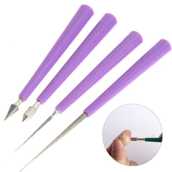 4pcs Diamond Hole Enlarger Tool Set Tipped Reaming File Reamer - MRSLM