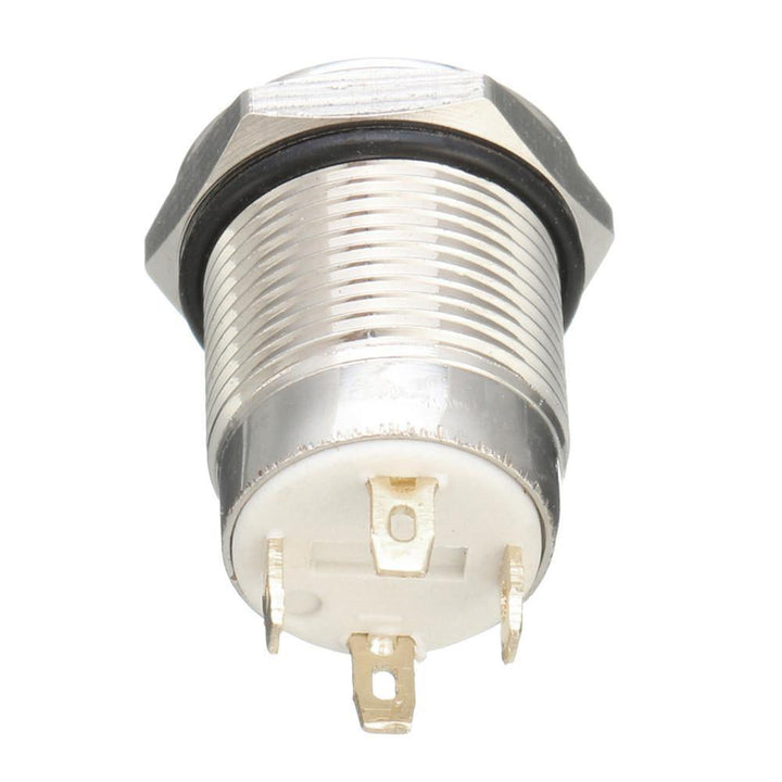 Machifit DC 5V 19mm 4 Pin Momentary Switch Led Light Metal Push Button Waterproof Switch - MRSLM