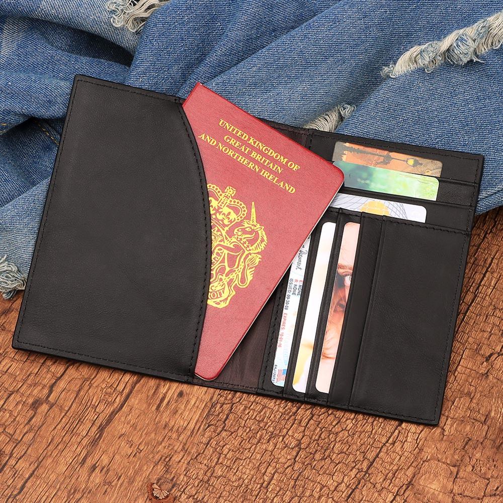 Genuine Leather Business Travel Passport Cover