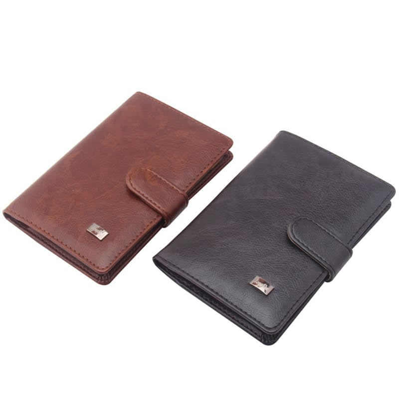 Men's Faux Leather Passport Cover with Driver License Compartment