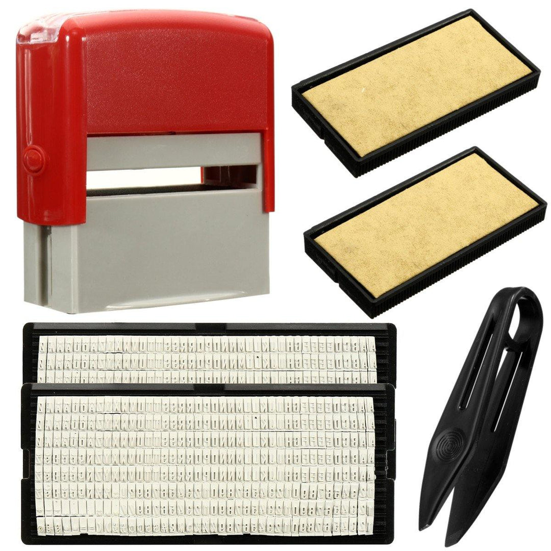 Personalised DIY Self Inking Rubber Stamp Kit Customised Business Name Address - MRSLM