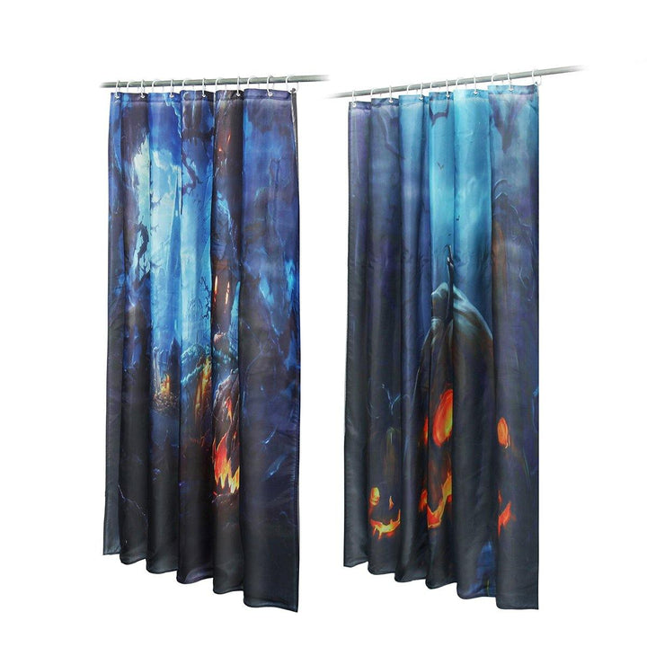 71''x71''Halloween Bathroom Decor Underwater Waterproof Shower Curtains with 12 Hooks - MRSLM