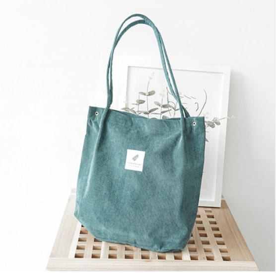 Women's Minimalist Style Velvet Shopper Bag