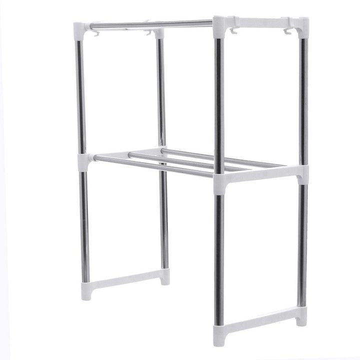 495-850mm Storage Shelf Double-layer Multi-function Telescopic Framework Kitchen Storage Rack - MRSLM