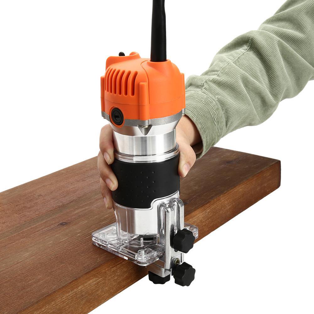 Topshak TS-ET1 800W Electric Wood Trimmer 6.35mm Adamant Steel Chuck For Wood Chamfering Grooving Curve Cutting Woodworking Planing - MRSLM