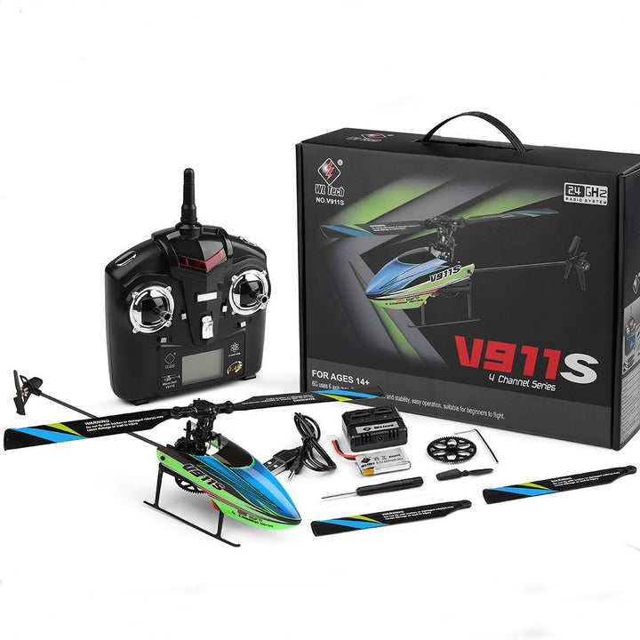 WLtoys V911S 2.4G 4CH 6-Aixs Gyro Flybarless RC Helicopter RTF (Mode 2) - MRSLM