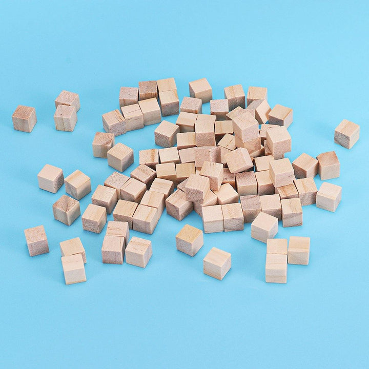 100Pcs 1/2/2.5cm DIY Wooden Blocks Handicrafts Craft Pieces Educational Toys (1cm) - MRSLM