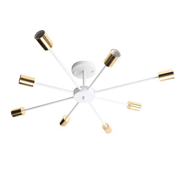 E27 8 Heads Vintage Industrial Edison Chandelier Metal Flush Mount LED Ceiling Lights AC 85-265V - MRSLM