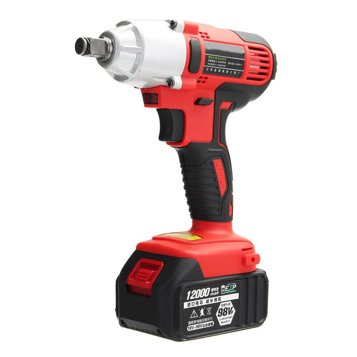AC 100-240V 12000mah Electric Wrench Lithium-Ion Cordless Impact Wrench 2 Batteries 1 Charger - MRSLM