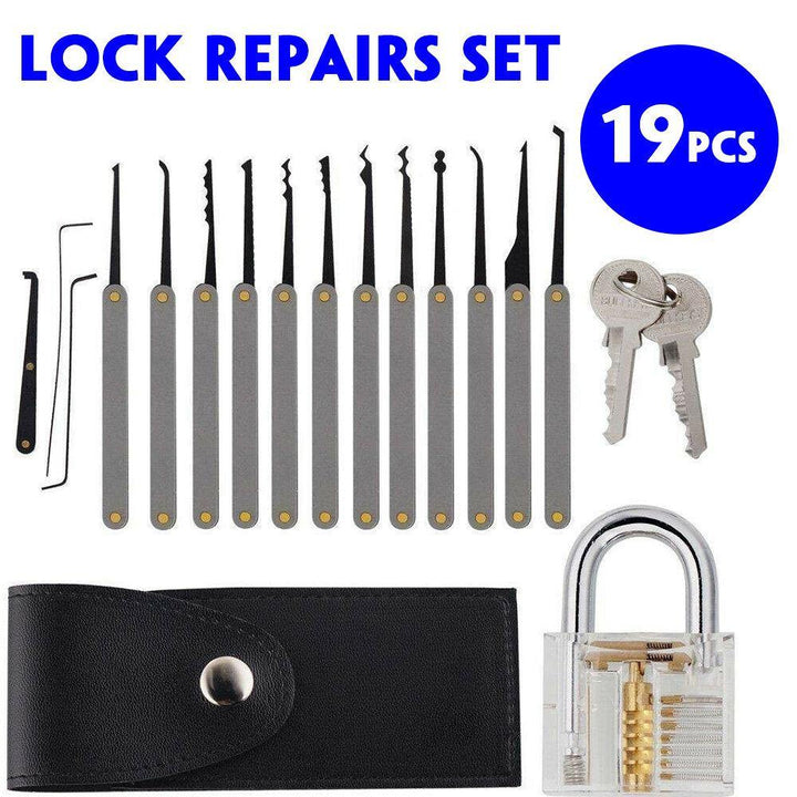 19 Pcs Stainless Steel Lock Set Gift Kits Lock Repair Sets for Door Lock - MRSLM