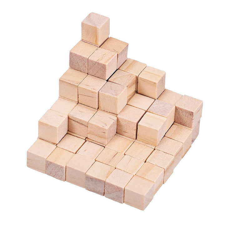 100Pcs 1/2/2.5cm DIY Wooden Blocks Handicrafts Craft Pieces Educational Toys (1cm) - MRSLM