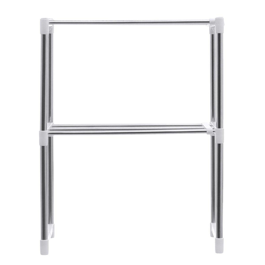 495-850mm Storage Shelf Double-layer Multi-function Telescopic Framework Kitchen Storage Rack - MRSLM