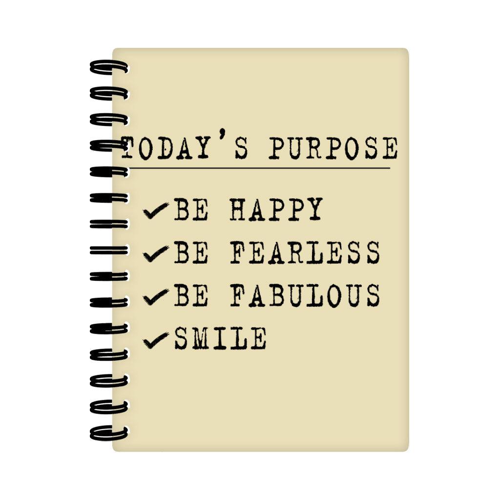 Today's Purpose Spiral Notebook - Quote Notebook - Graphic Notebook - MRSLM